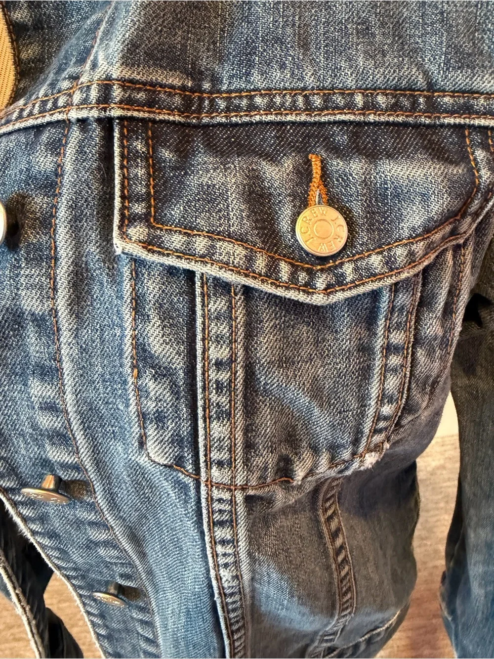 J Crew Classic Distressed Denim Jacket